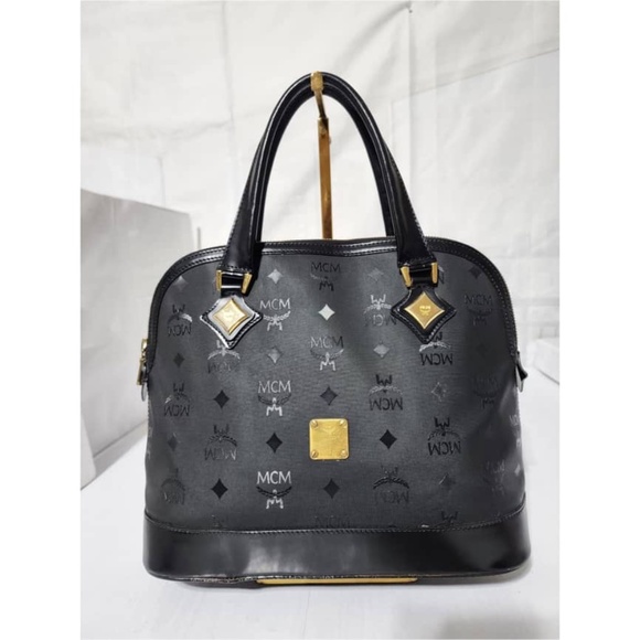 Authentic MCM Vintage Visetos  Alma Dome Bag Black - Picture 11 of 11